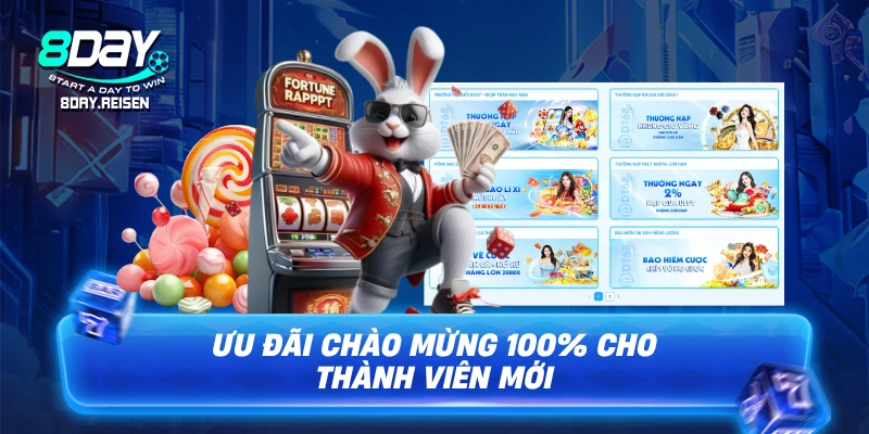 Khuyến Mãi 2 Ưu đãi chào mừng 100% cho thành viên mới đăng ký tại 8Day